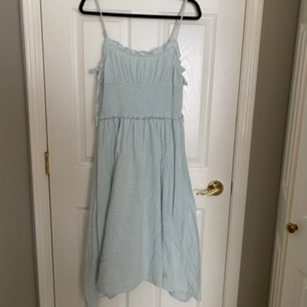 urban outfitters light blue/green cotton summer dress
